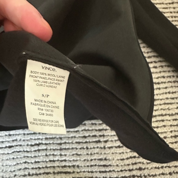 Vince leather front black sweater. - Picture 4 of 4